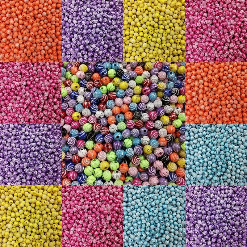 50 шт. спиральные акриловые бусины Стразы 8 мм аксессуары для ювелирных изделий