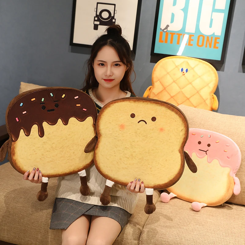 

Toast Seat Cushions Bread Food Chair Pad Office Sofa Memory Foam Decorative Pillows Floor Cushions for Tatami Home Decor Office