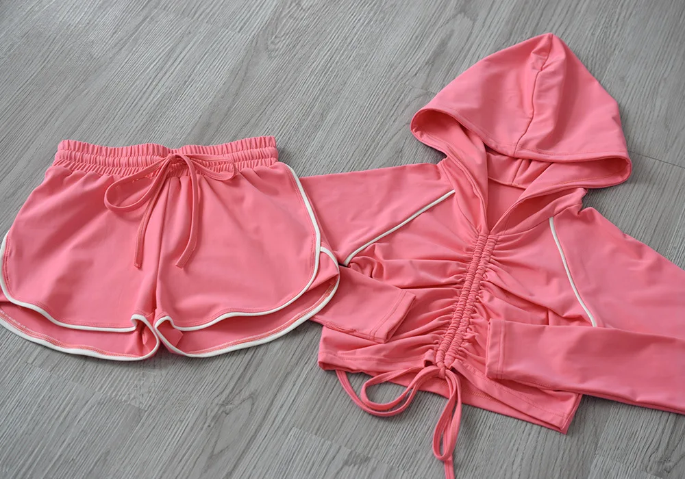 

Long Sleeve Yoga Sets Women Zipper Sports Sets Two Piece Yoga Set Women Gym Clothing Zipper Top& Sports Sgorts Size XS-L
