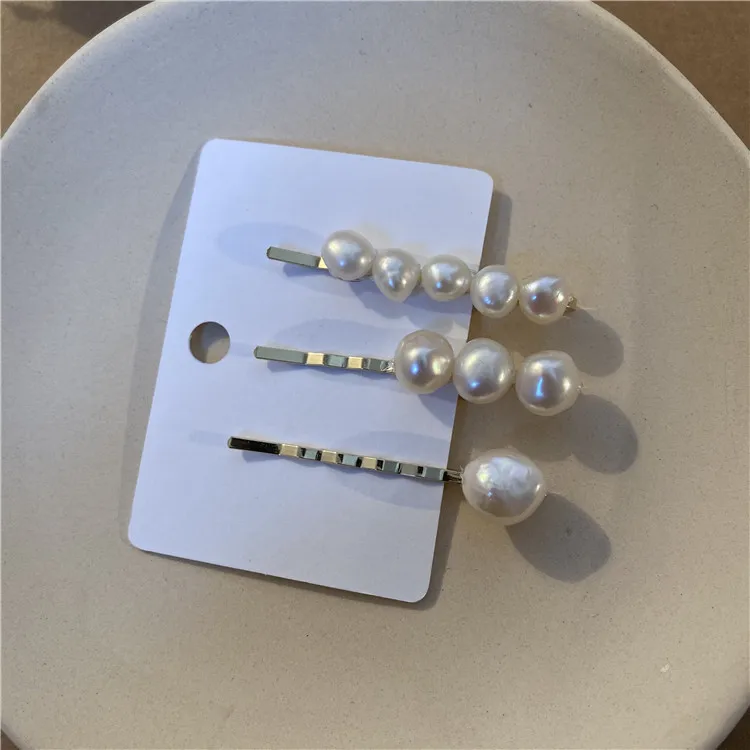 

3pcs Women Vintage Baroque Pearl Hairpin Lady Fashion Head Barrettes