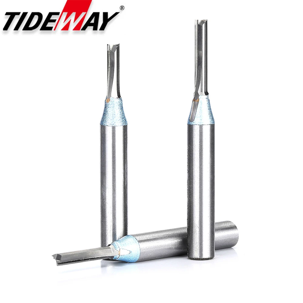 Tideway 1/4 1/2 Хвостовик TCT прямые фрезы 2 канавки Фрезерный резак Деревообработка