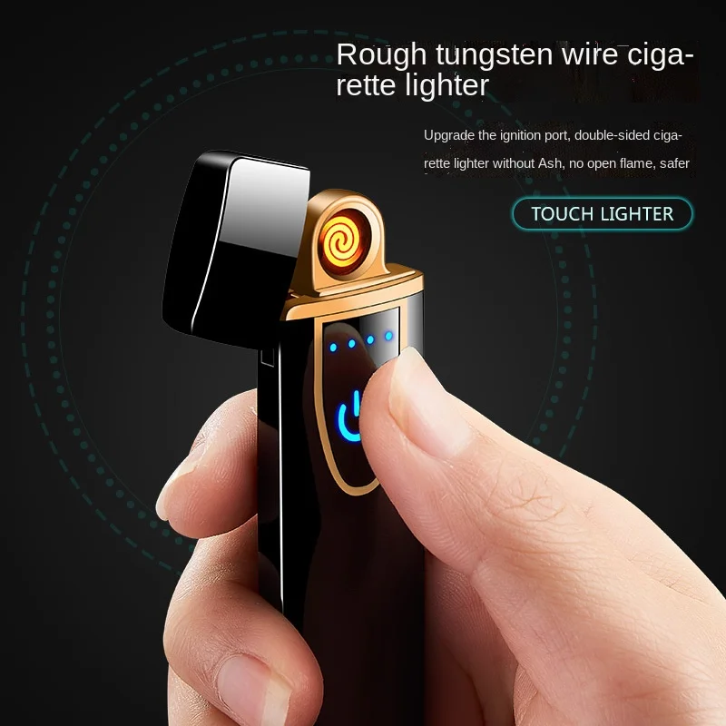 

Rechargeable Lighter Metal Fingerprint Sensor Touch Personalized Cigarette Lighter Smoking Accessories for Weed Lighter