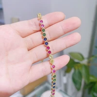 color gems inlaid color bracelet pp style copper gilded european and american simple factory direct sales jewelry accessories