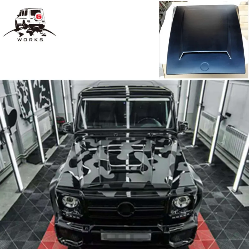 

G класс W463 FRP материал крышки капюшона подходит для G-wagon W463 G500 G550 G55 G63 G65 крышка с логотипом B