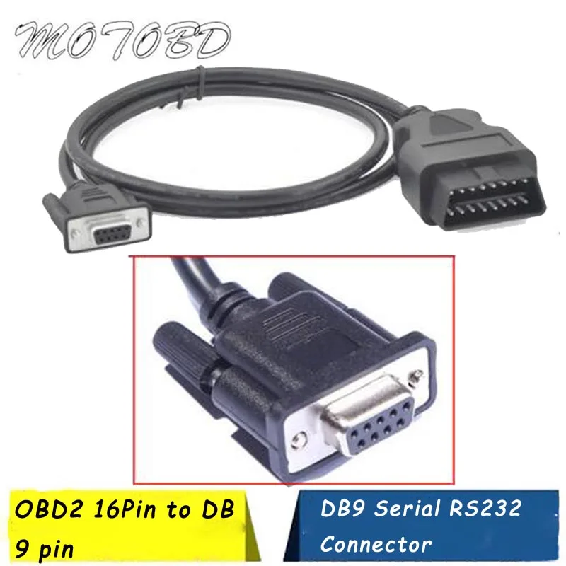 1 м OBD OBD2 16 контактов к DB9 последовательный RS232 женские автомобильные аксессуары