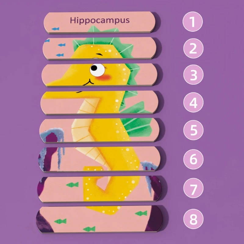 

8Pattern Toddler Montessori Educational Puzzle Early Learning Jigsaw Toy Teaching Puzzle Sticks Interactive Puzzle 40JC