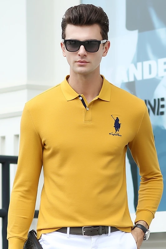 Мужская рубашка поло осень и зима новые популярные модели высокого класса бизнес