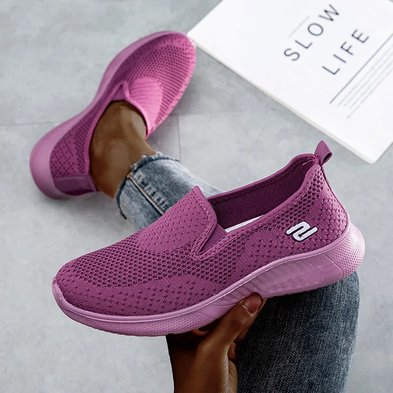 

2021 Summer Women Sneakers Slip on Soft Women's Shoes Flat Casual Sock Shoes Ladies Mesh Lofaers Fashion Vulcanize Shoes