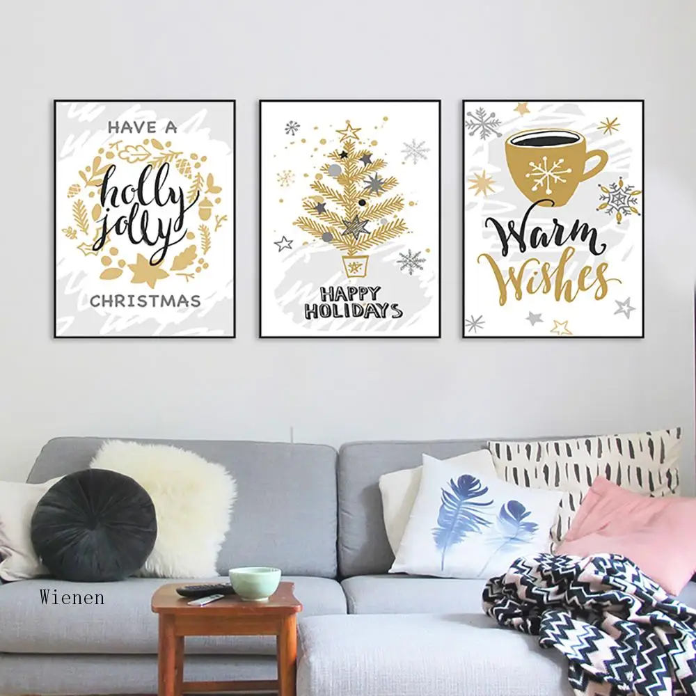 

Bedroom Home Decor Print Canvas Painting Wall Art Poster Picture Christmas Modern Minimalism Christmas Tree Nordic Style