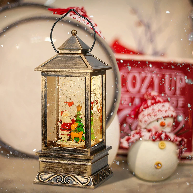 Ретро Железный художественный масляный светильник Санта Клаус лось музыкальная