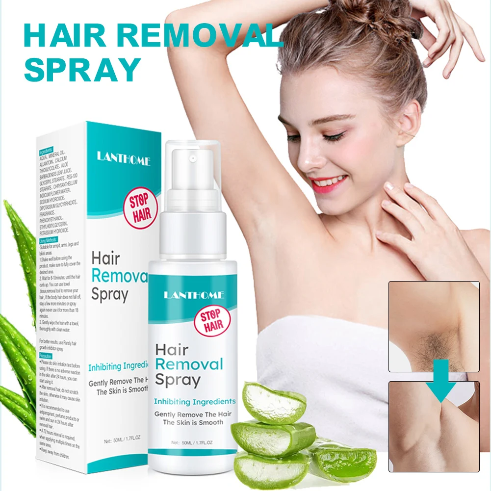 

50ml Hair Removal Spray Effective Painless Hair Growth Stop Spray Hair Inhibitor for Arms Legs Armpits for All Skins