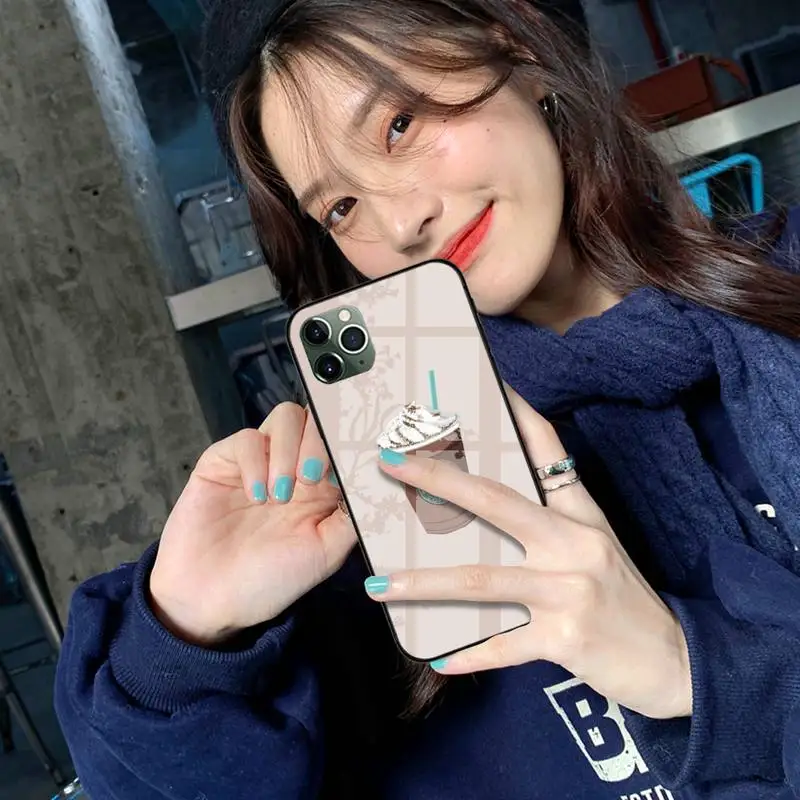 

USA Fashionable Coffee Drink Phone Case Acrylic Plexiglass TPU For Samsung Galaxy S8 S9 S10 s10e S20 PLUS ULTRA S6edge