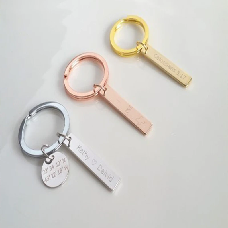 Мода персонализировать для женщин брелок мужчин пользовательское имя