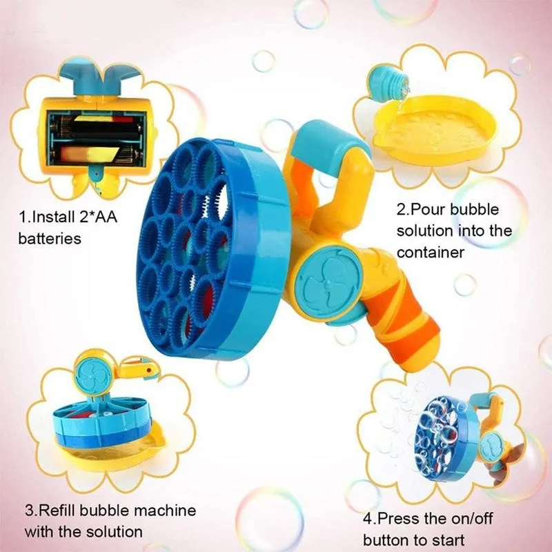 M&aacute;quina de burbujas 2 en 1 para ni&ntilde;os, Fiesta al aire libre, conversi&oacute;n de tama&ntilde;o de Ambiente, m&aacute;quina de burbujas autom&aacute;tica, juguete-1