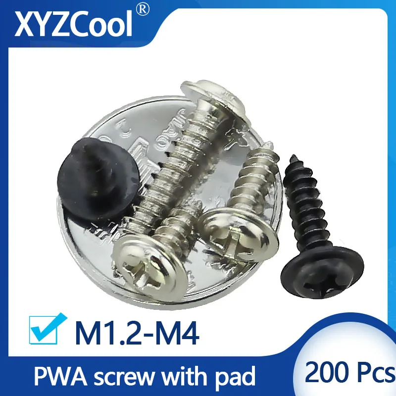 Самонарезающий винт 11111PWA с шайбой поперечная круглая головка Phillips M1.2 M1.4 M1.7 M2 M2.3