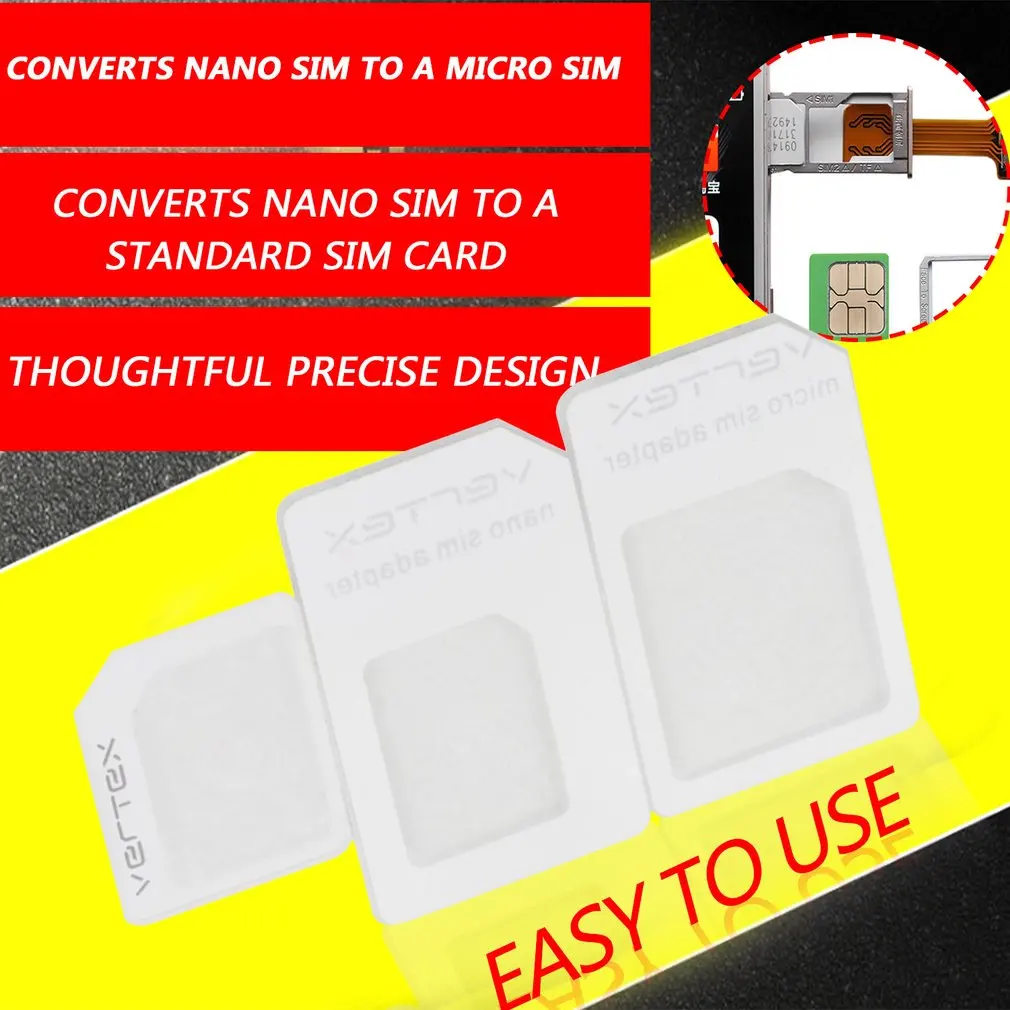 1 set/ 3 For nano SIM for Micro Standard Card Adapter Tray Holder Adapters iPhone 5 Free / Drop Shipping | Мобильные телефоны и