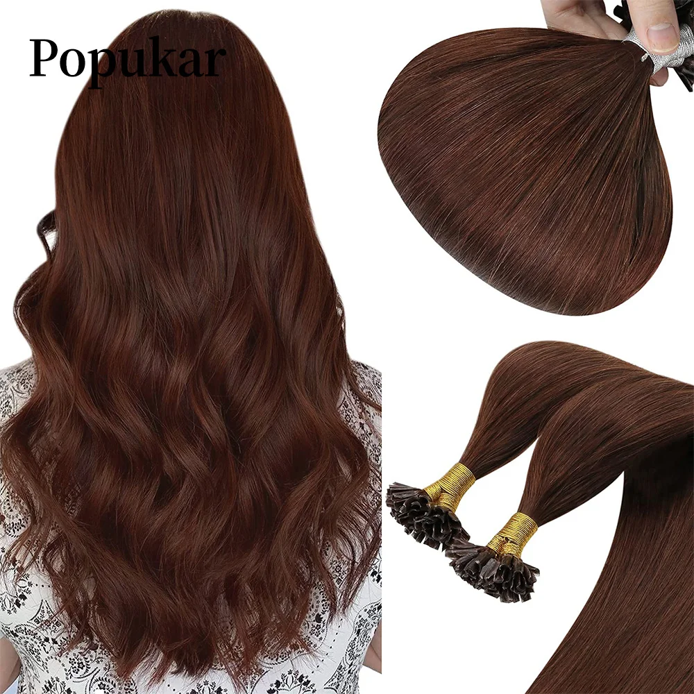 

U Tip Hair Extensions Fusion Hair Balayage Color Keratin Glue Beads Prebonded Human Hair Extensiones Machine Remy Popukar