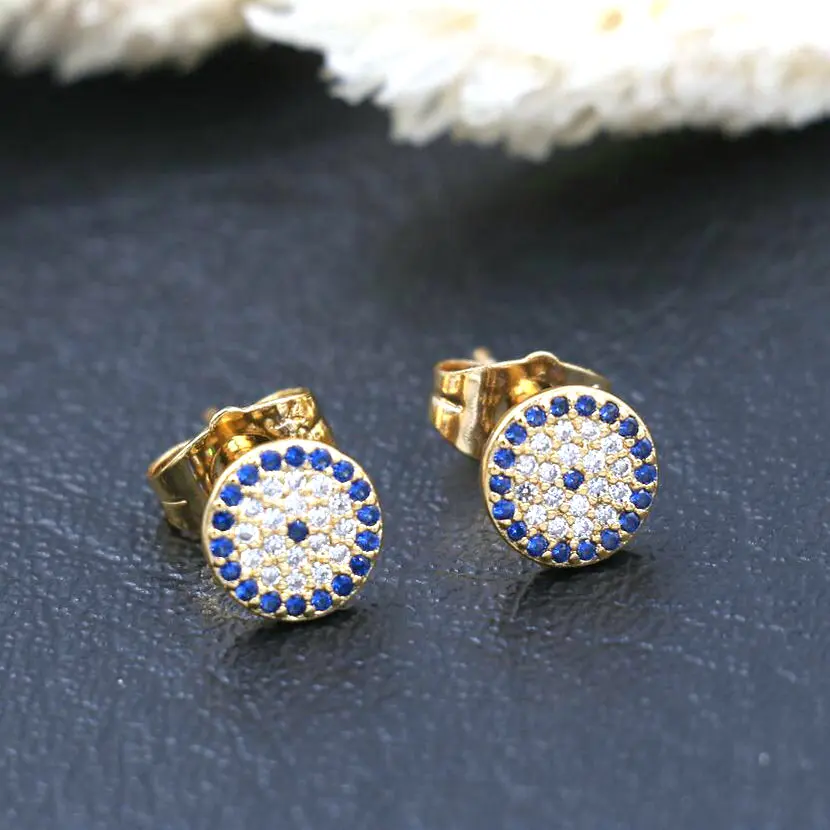 Серьги BPPCCR с инкрустацией из циркония Эффектные серьги от сглаза для женщин