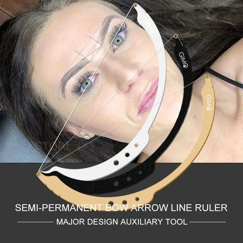 

Hot Eyebrow Positioning Semi-Permannet Line Ruler Microblading Measuring Tool Mapping string With 15pcs Liners 15 Dyeing liners