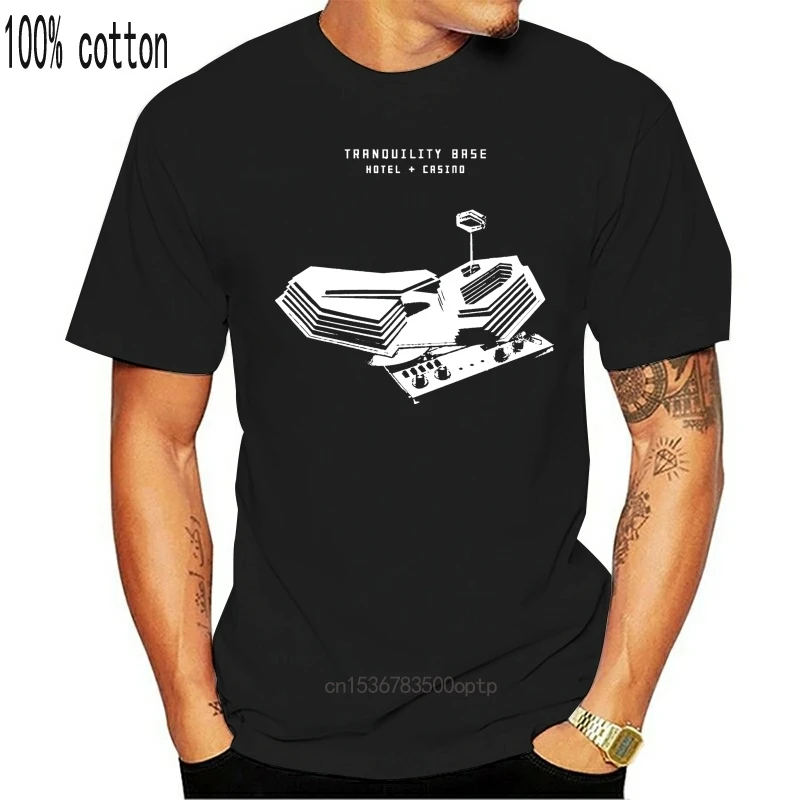 Футболка мужская с принтом на экране арктических обезьян спокойствие отель и