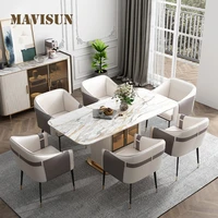 glossy rock board dining table with cabinet modern light luxury high end rectangular storage dining table house furniture