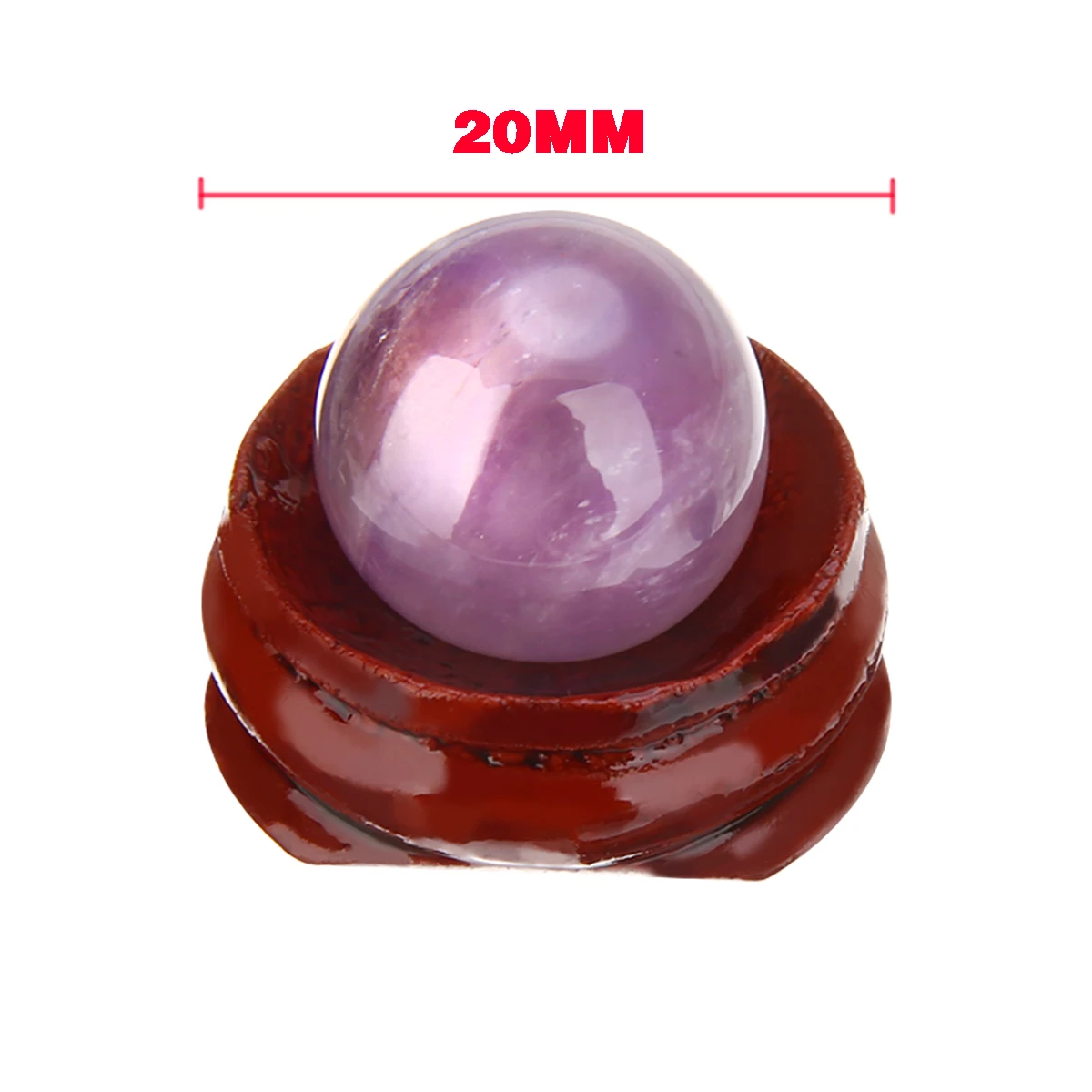 20 мм натуральный аметист Кварцевый шар Целебный Камень с подставкой прекрасные