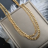zmfashion vintage jewelry on the neck double thickness flat snake chain necklace gold stainless steel chain necklace choker 2021