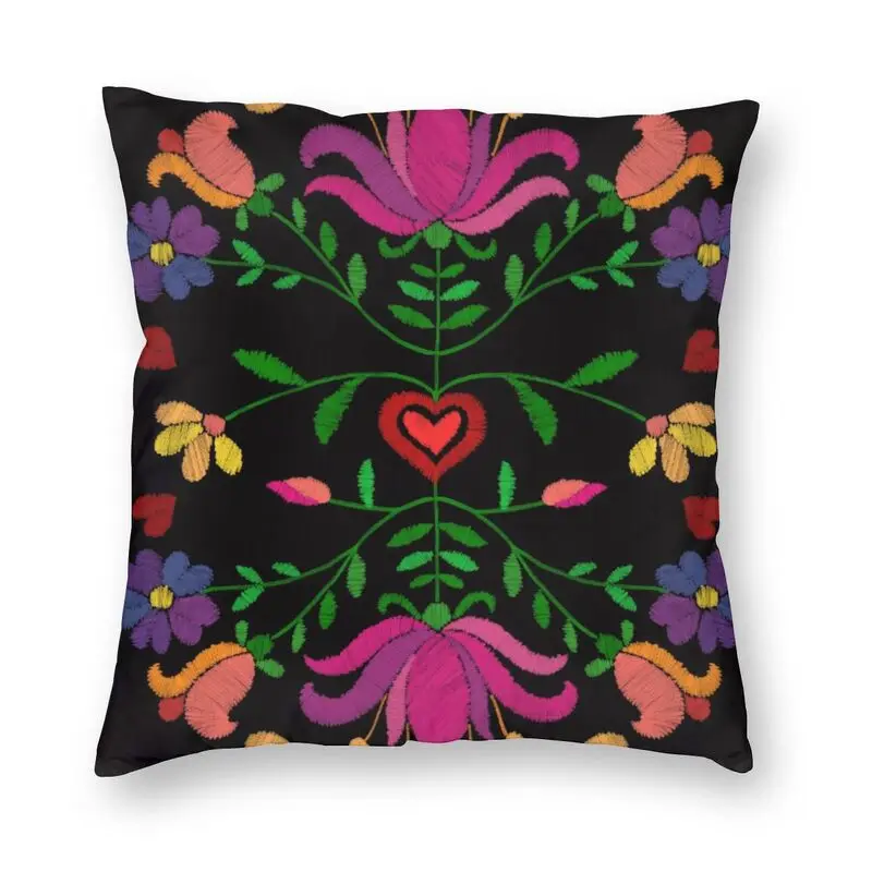 

Красочные Наволочки с мексиканской вышивкой, украшение для гостиной, традиционные мексиканские Цветочные диванные подушки, Наволочки, ква...