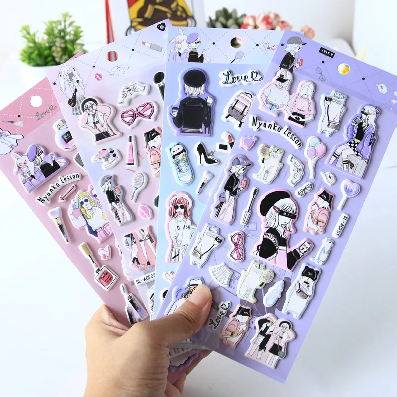 Kawaii мультяшная красивая девушка ежедневный макияж пенопласт 3D Декоративные