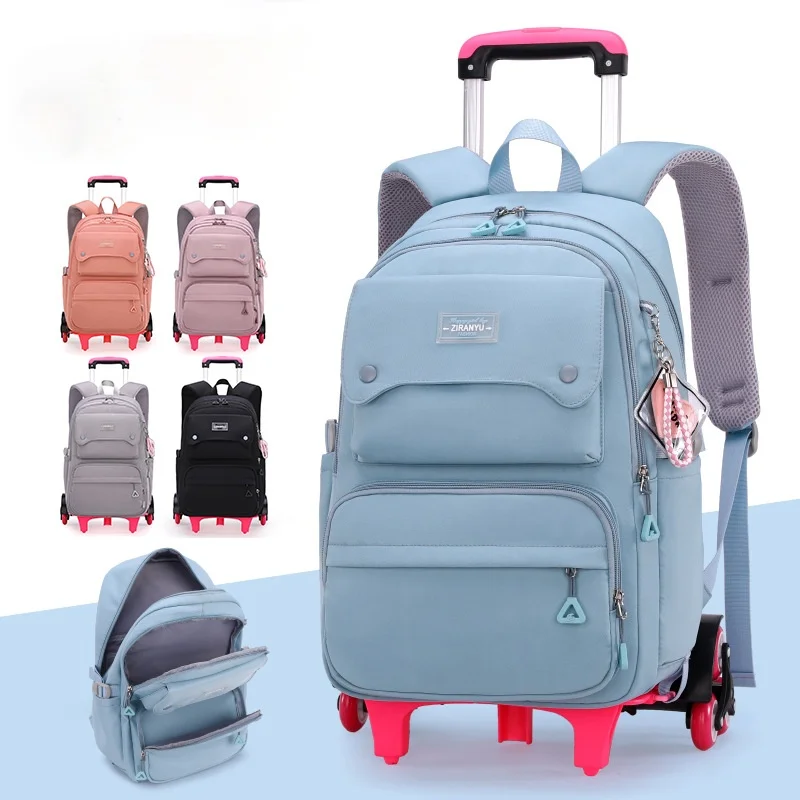waterproof Trolley Children School Bags with Wheel Trolley Backpacks Luggage kids backpack Mochila Escolar Back bags Schoolbag