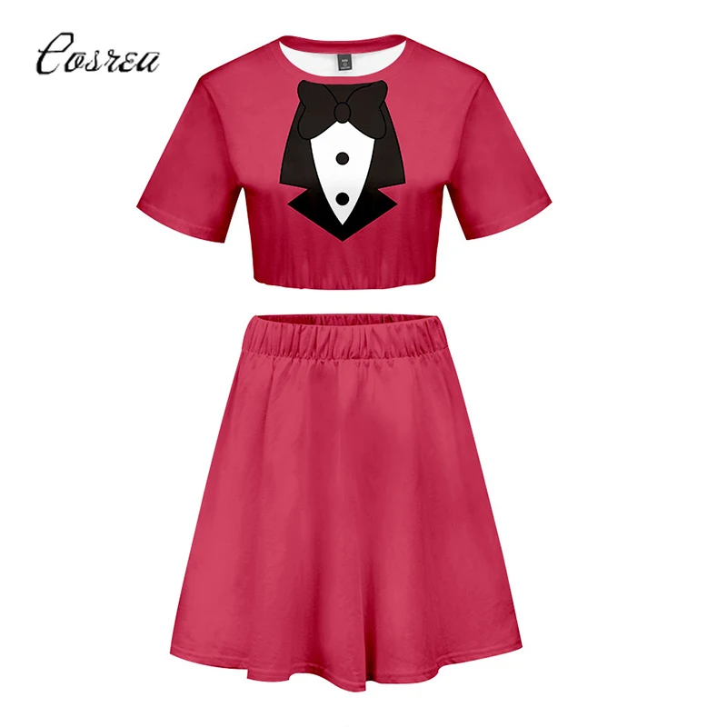 Cosrea Anime Alastor Costume Hazbin Cosplay Hotel Shirt Skirt Sport Suit Dress Charlie Tees Sexy Tops T Disfraz Women Girl | Тематическая