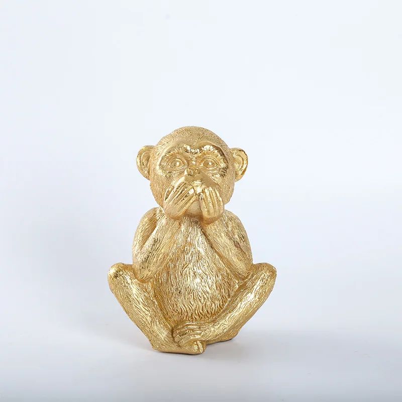 Золотая Обезьяна миниатюрные фигурки Декор для дома спальни коридора