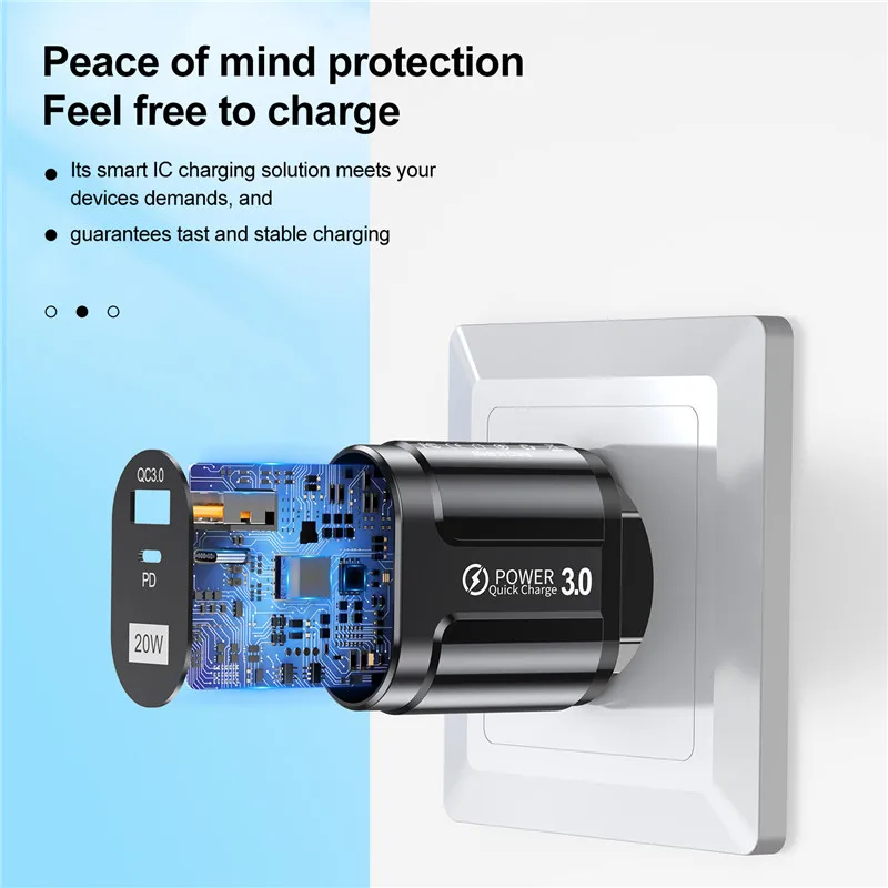 PD 20W USB C зарядное устройство для iPhone 12 Pro Max Mini Quick Charge 3 0 QC Type Быстрая зарядка