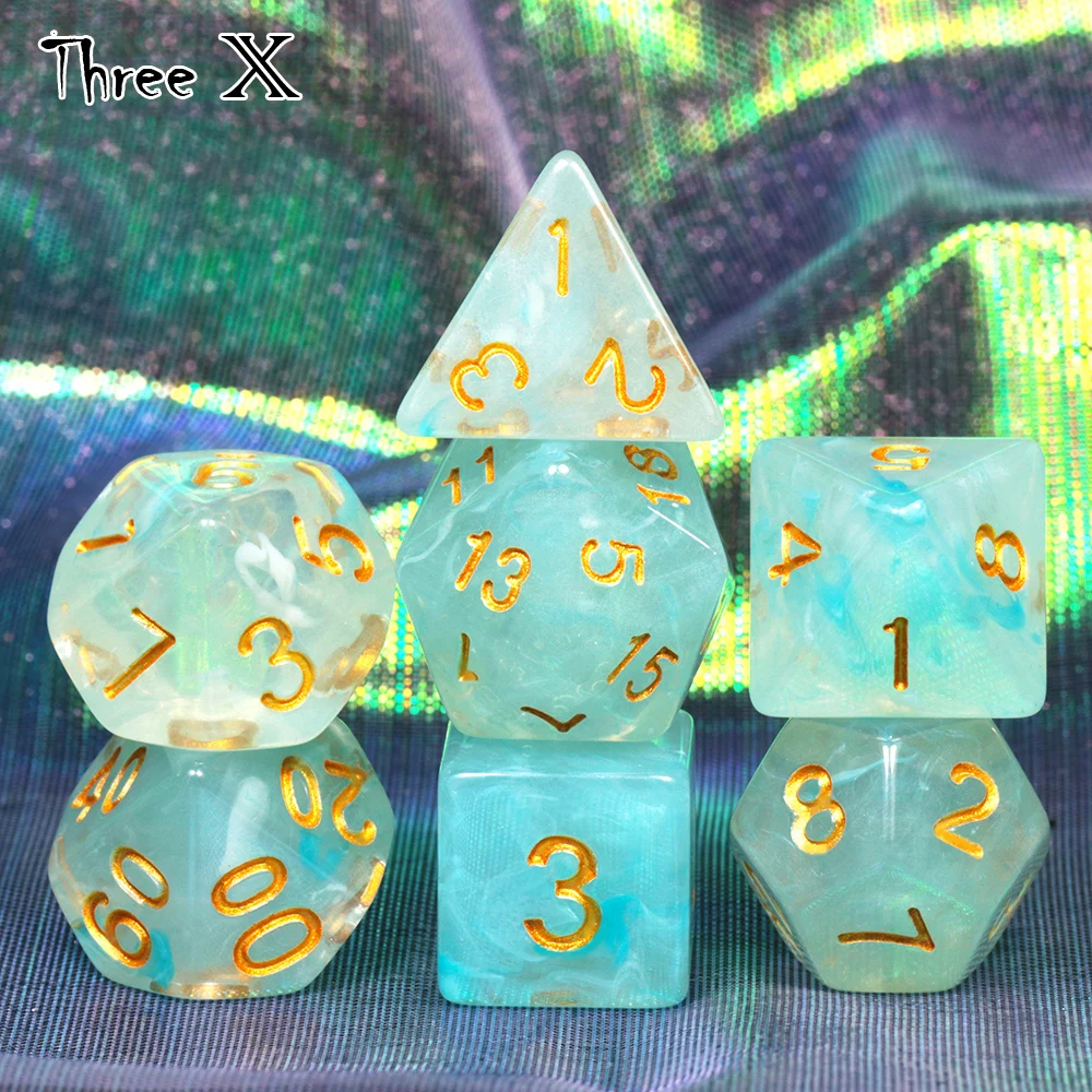 Забавные настольные игры 7 шт. игральные кости-многогранники с эффектом