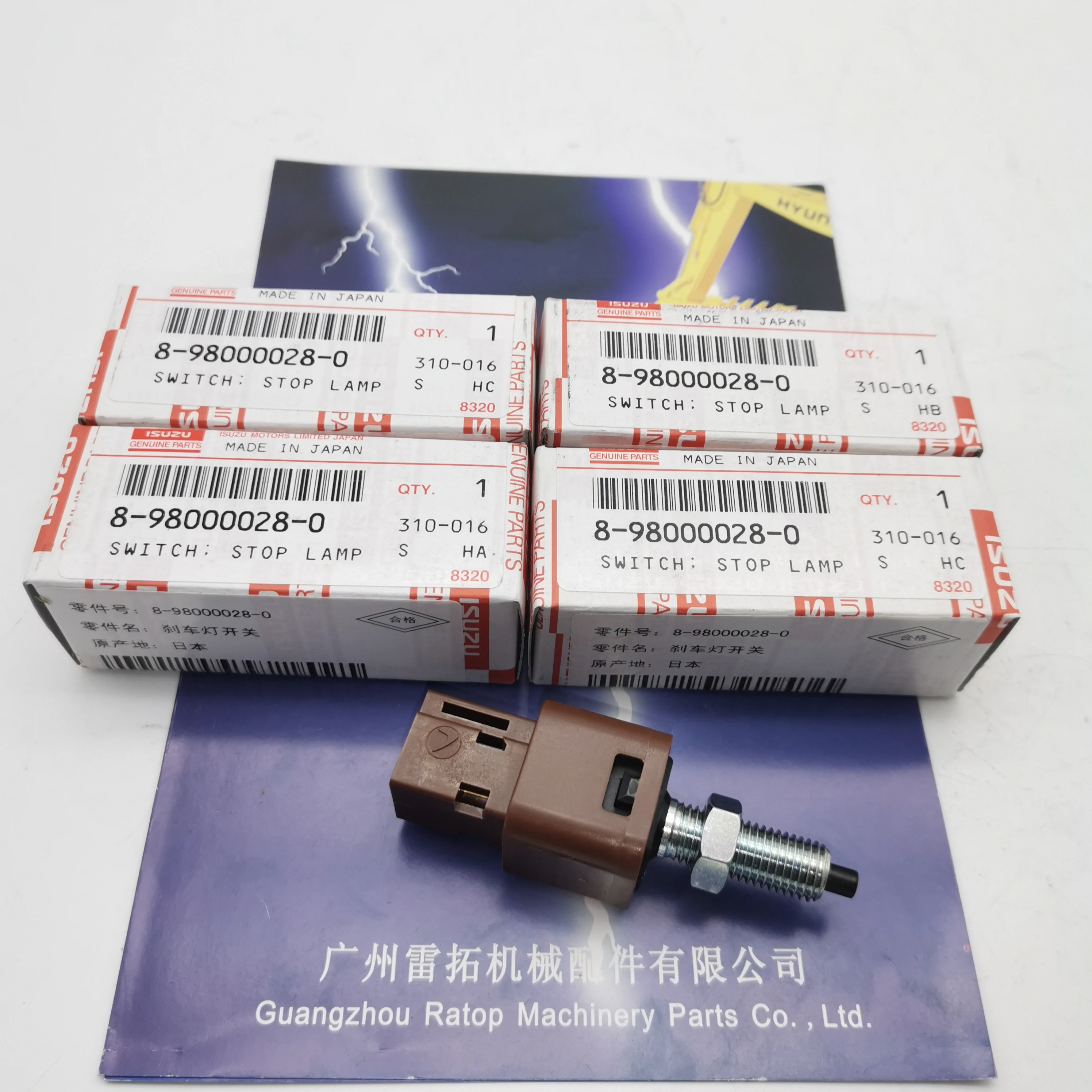 

Genuine Isu-zu 4HK1 brake light switch 8-98000028-0 Switch Sensor 8980000280