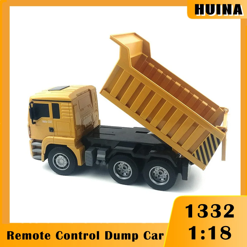 

HUINA 1332 1:18 Радиоуправляемый грузовик самосвал гусеница 6-канальные игрушки с дистанционным управлением для мальчиков строительные Автомоби...