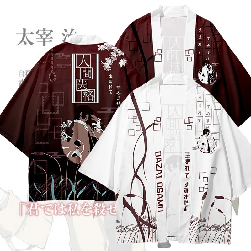 

Men Women Japanese Anime Bungo Stray Dogs Cosplay Kimono Robes Harajuku Fashion Streetwear Cardigan Tops Haori Jackets Coat