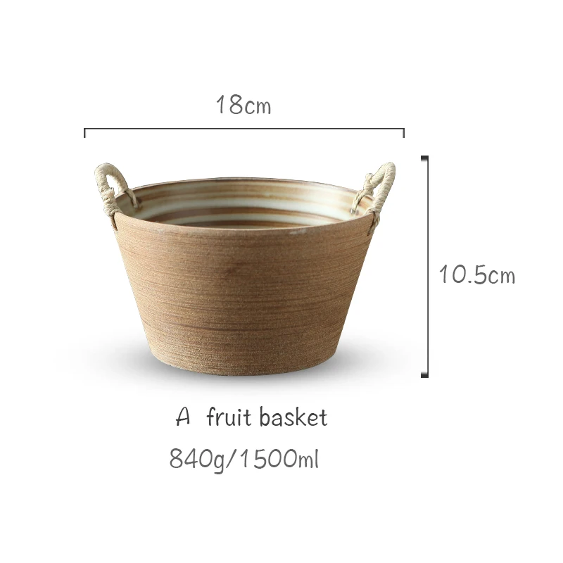 A fruit basket FANTERCY керамические чашки Керамическая Посуда Чаша индивидуальная домашняя ручная работа винтажное эмалированное ведро чаша креативная Земляная посуда - Цвет: A fruit basket
