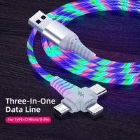 LED Luminous Micro USB Type Glowing Charging Cable For iPhone Pro Huawei Xiaomi Note Cell Phone Charger Cable