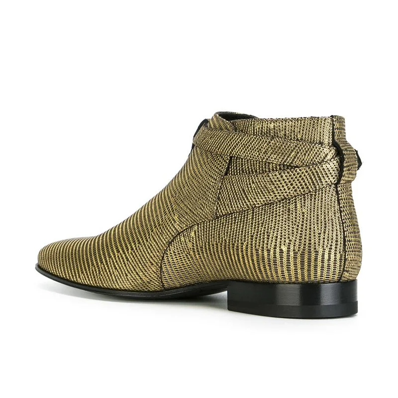 Индивидуальные ботинки из натуральной кожи со змеиным принтом мужские летние