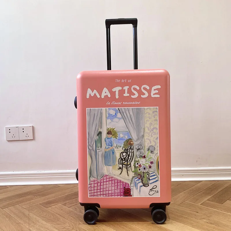 

Pink Trolley Case Ins Net 20 "24" 26 " Valise Maquillage Silent Wheel Sac De Voyage