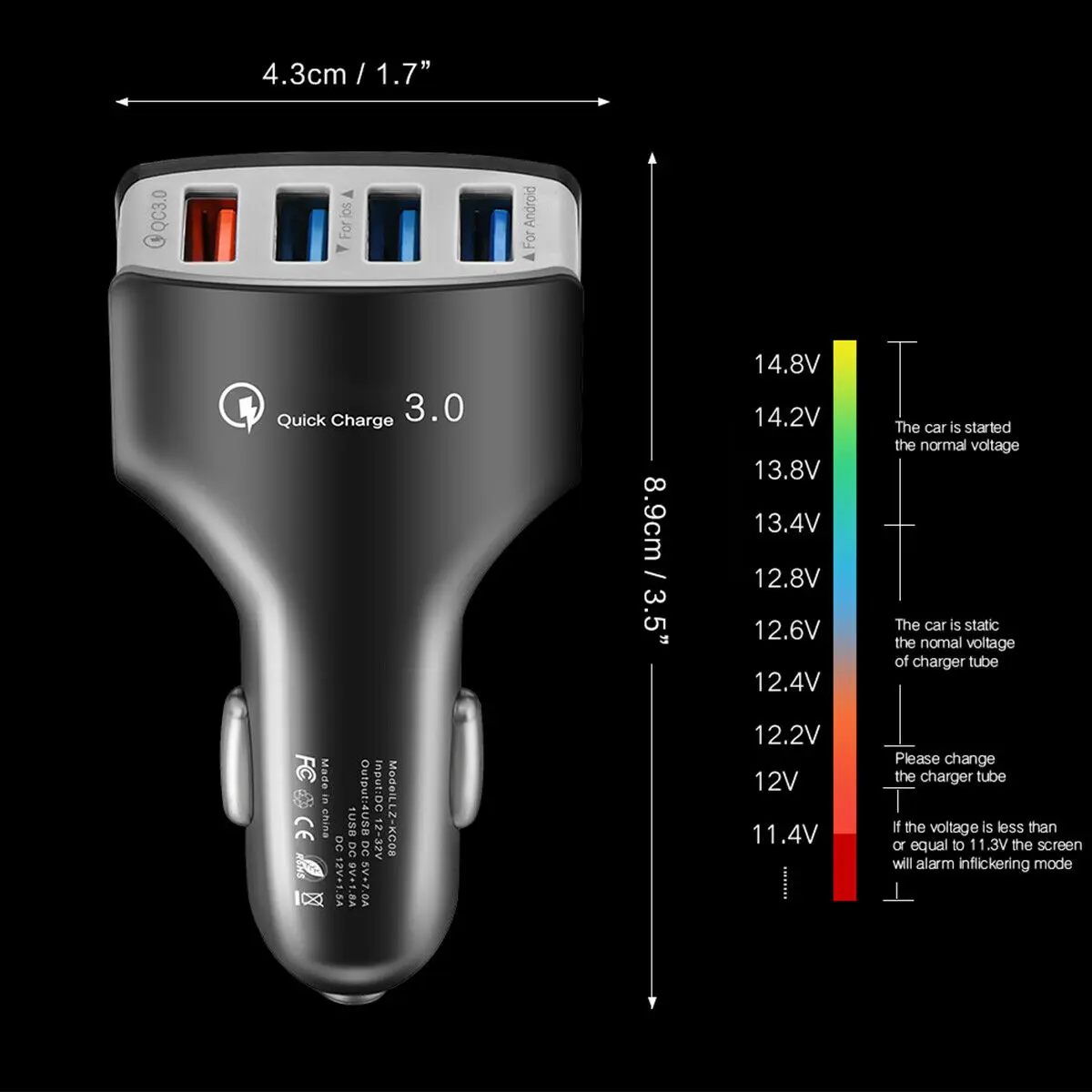Зарядное устройство с 4 портами usb type c QC 3 0 зарядное USB C порта быстрой зарядки