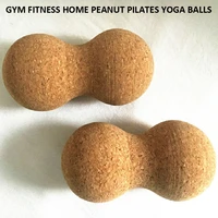 2 96 1in nature cork peanut ball home fitness gym dance pilates yoga brick column massage double balls mini yoga ball equipment