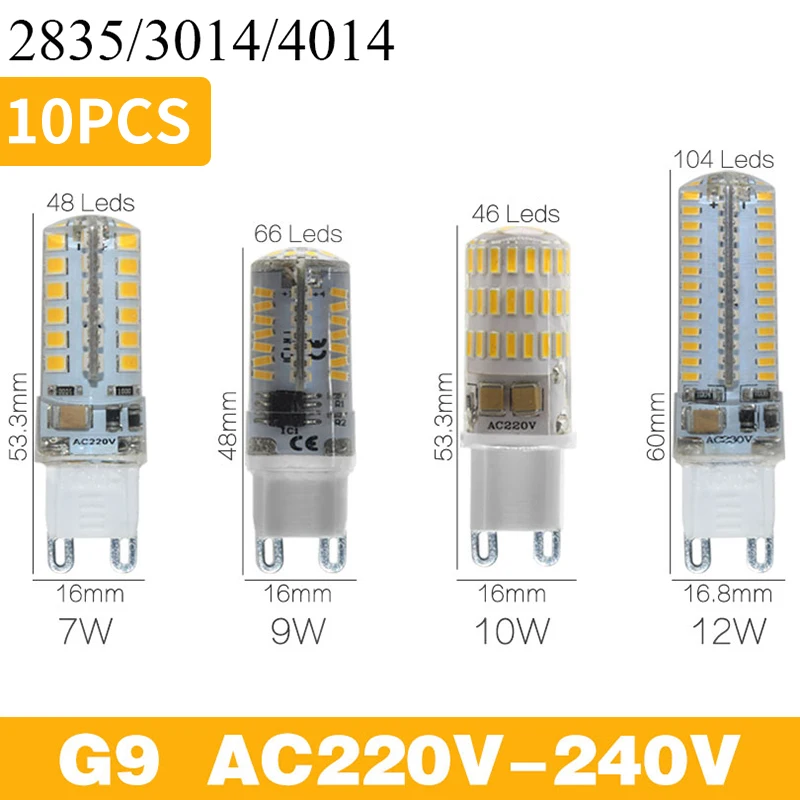 Светодиодная лампочка G4 G9 SMD2835 силиконовый светильник для люстры 10 шт. 3/5/7/8/10/12 Вт