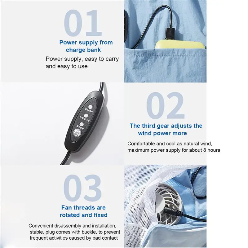 

Fan Jacket Cooling Coat Air Conditioning Cool Coat USB Charging Waistcoat Fishing Cycling Cost for High Temperature Work