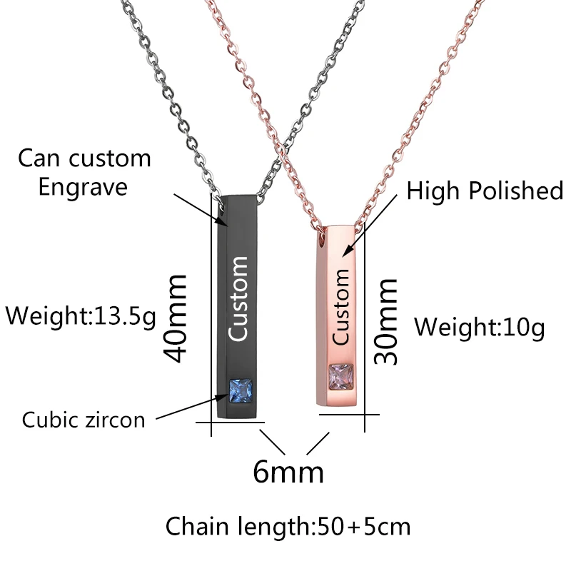 Ожерелье Nextvance из нержавеющей стали черное розовое золото с именем датой