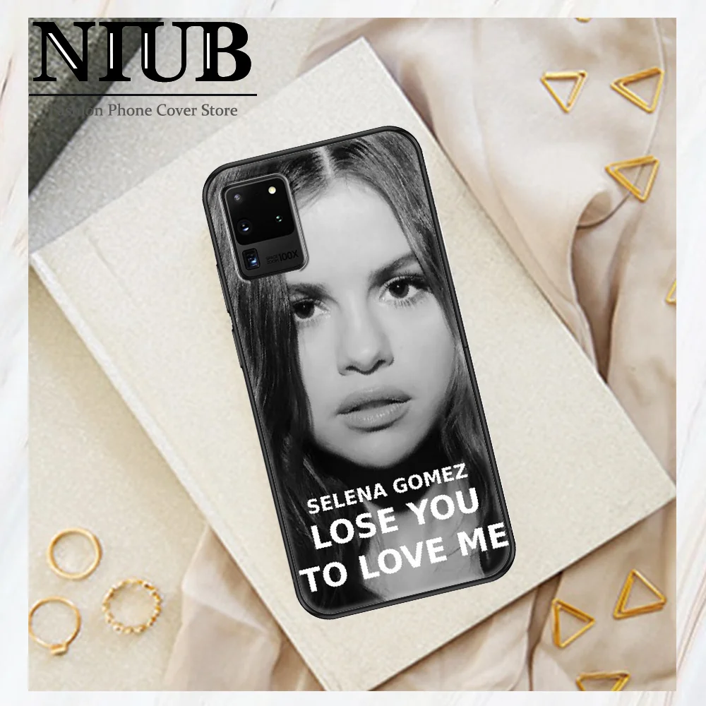 Чехол Selena Gomez для Samsung Galaxy Note 4 8 9 10 20 S8 S9 S10 S10E S20 Plus UITRA Ultra с черным рисунком чехол из