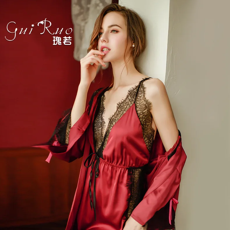 Ночной халат нижнее белье в Европе и Америке сексуальный соблазнительный