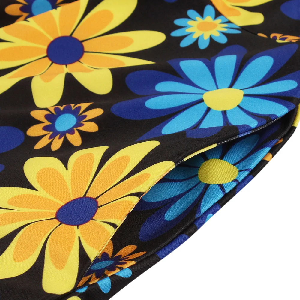 Летнее вечернее платье для вечеринки женское элегантное Цветочное с круглым