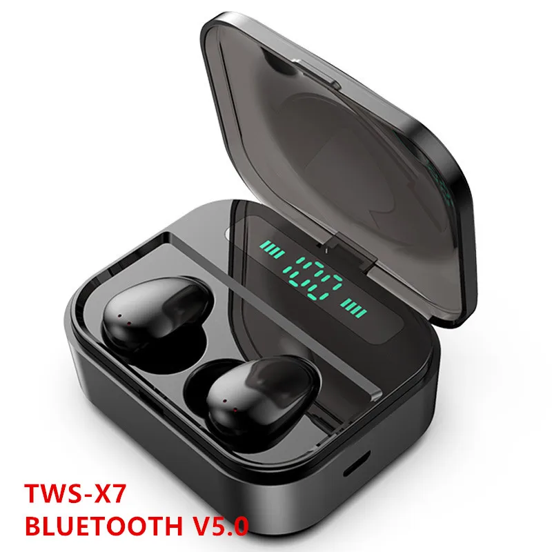 

X7 True беспроводные наушники светодиодный беспроводной Bluetooth гарнитура HiFi игровая гарнитура с микрофоном стерео звук музыка Bluetooth наушники ...